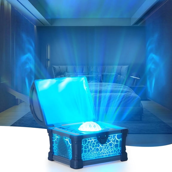 Northern Lights Projector, 7 Colors Treasure Chest Night Light Aurora Lights Projector with 8 Effects & Remote, Dimmable Galaxy Light Ambient Lighting for Bedroom, Gifts for Kids Teen Women