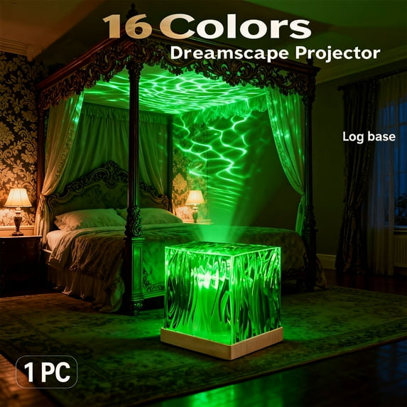 Northern Lights Projector for Bedroom – Magical Aurora Borealis Night Light, Perfect Gift for Teens, USB-Powered with Adjustable Brightness for Relaxing Room Decor(Log base)