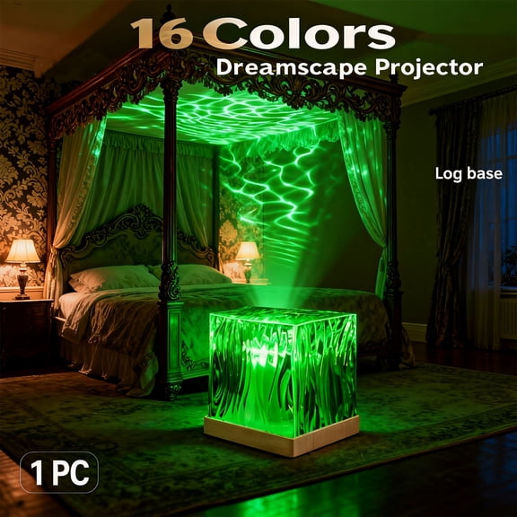 Northern Lights Projector for Bedroom – Magical Aurora Borealis Night Light, Perfect Gift for Teens, USB-Powered with Adjustable Brightness for Relaxing Room Decor(Log base)