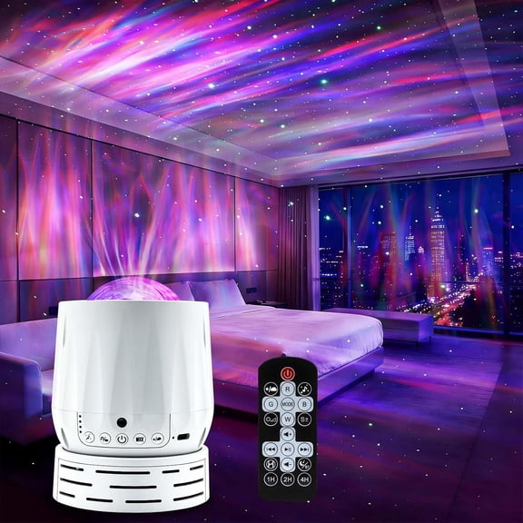 Northern Lights Projector Galaxy Projector,with Bluetooth Speaker and White Noise Star Projector, 4 Aurora Color Combinations Remote Ambient,Galaxy Light for Bedroom and Living Room Night Light