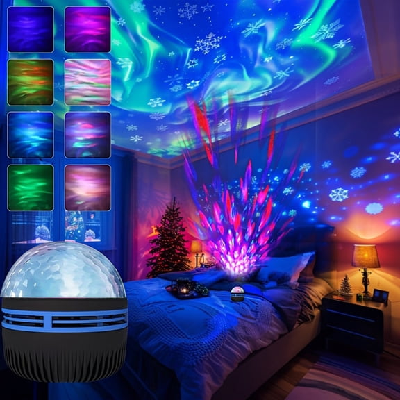 Northern Lights Projector Lamp, ABS LED Galaxy Star Light, 7 Lighting Modes, USB Powered, Remote Control for Bedroom, Living Room and Kids Room Decor