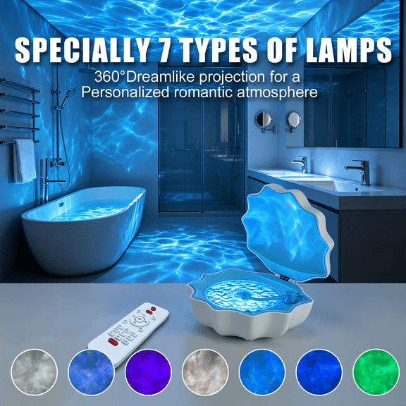 Shell Northern Lights Projector with Bluetooth Speaker, Aurora Starry Sky Lamp with White Noise for Bedroom Kids Room Decor, Valentines Day Gift