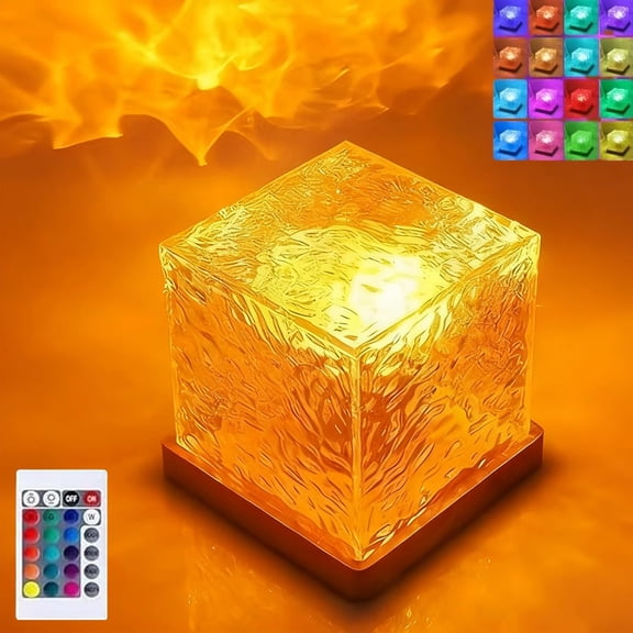 Northern Lights Projector with Remote Control/Smart APP Control,3/16 Colors Adjustable Brightness,Wooden Base,Plug-in/Wireless Charging,Remote and Touch Options for Ambient Home Decor