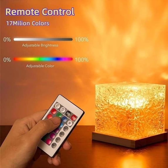 Northern Lights Projector – White, 16-Color Ambient LED Light Effects with 6 Brightness Levels, Wireless Remote & 360° Ceiling Projection (Multicolor)