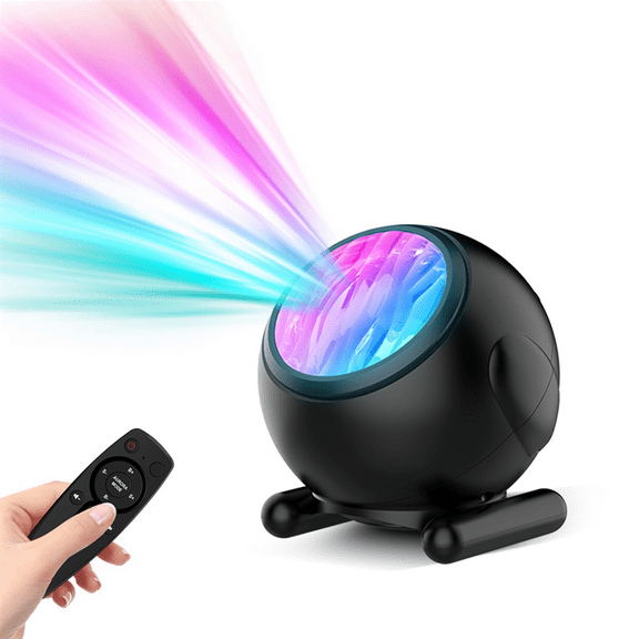Northern Lights Projector with White Noise & Remote Control-8 Effects, Adjustable Galaxy Bedroom Light, Sleep Aid Timer,1 * Projector 1 * Remote Control,Black