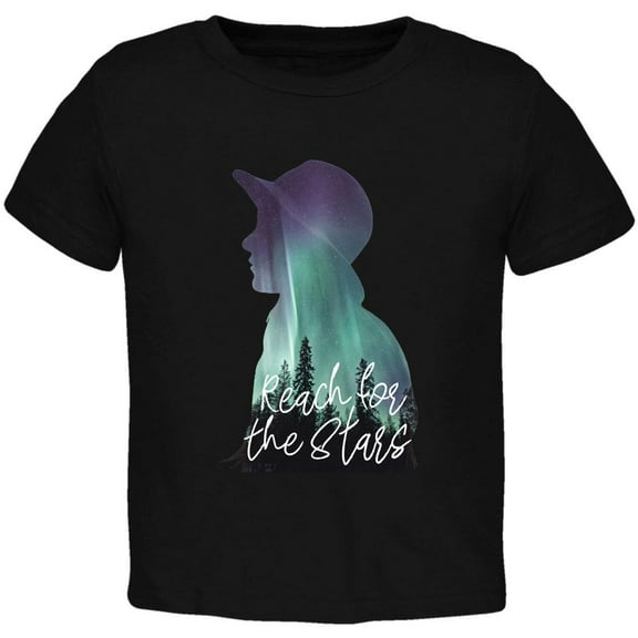 Northern Lights Reach for the Stars Toddler T Shirt Black 4T
