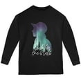 thumbnail image 1 of Northern Lights Reach for the Stars Youth Long Sleeve T Shirt Black YXL, 1 of 1