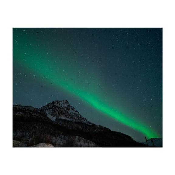 Northern Lights VII - Tromsø Troms Norway Photography Aurora Borealis Night Sky Stars Mountain Winter Landscape Nature Unframed Wall Art Print 22 x 28 inches