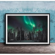 Northern Lights Wall Art Print For Colorful Alaska Winter Decor