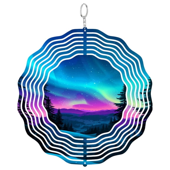 Northern Lights Wind Spinner, 3D Kinetic Aurora Borealis Yard Art Outdoor Decor