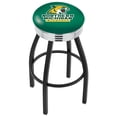 thumbnail image 1 of Northern Michigan Wildcats 30" Black Wrinkle Swivel Bar Stool with Chrome Ribbed Ring, 1 of 7