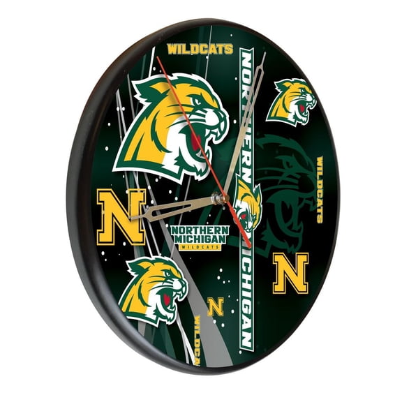 Northern Michigan University 13" Solid Wood Clock