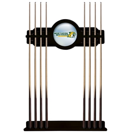Northern Michigan University Solid Wood Cue Rack with a Black Finish