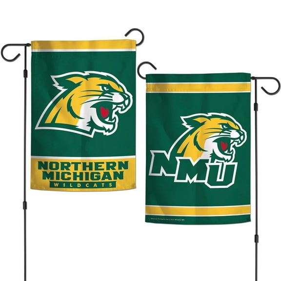 Northern Michigan Wildcats 12.5 x 18" Double Sided Yard and Garden College Banner Flag Is Printed in the USA