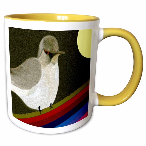 3drose, Northern Mockingbird, 15oz Two-tone Yellow Mug