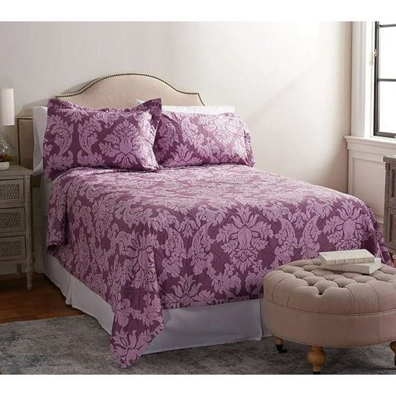 Northern Nights Coverlet Quilt Set Full - Mauve - NEW