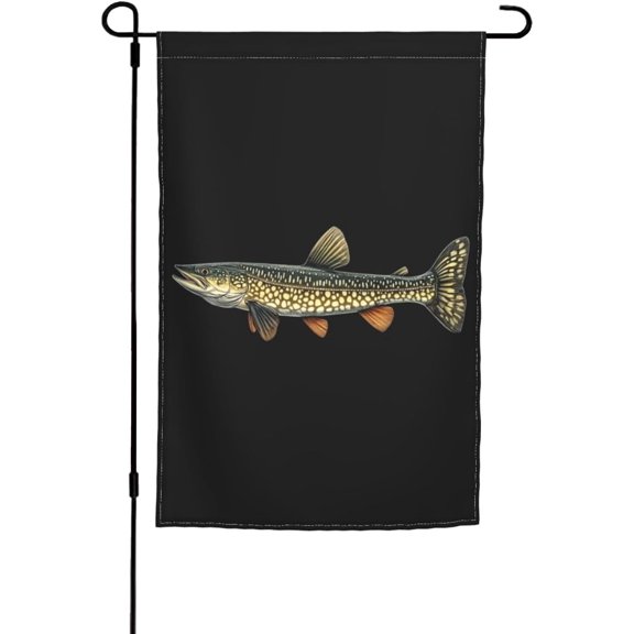 Northern Pike Fish Garden Flag Double Sided Weather Resistant Outdoor Home Decor 12x18 Inch
