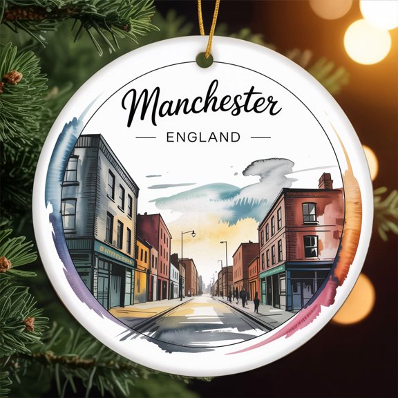 Northern Quarter – Manchester, England Ceramic Ornament, Christmas Tree Decoration, Travel Souvenir Gift for Couples, Friends, Family, Valentine 229OR19