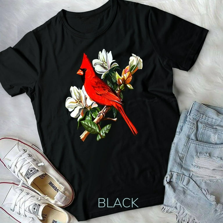 Cardinal Bird T-Shirt. Cardinal Perch On A Branch. Cardinal Bird T-Shirt. Cardinal Perch On A Branch.