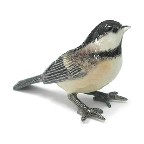 Northern Rose Black-Capped Chickadee Sculptures Hand-painted - Home Decor Bird Decorative Figurine Birthday Gift - Miniature Porcelain Figurine