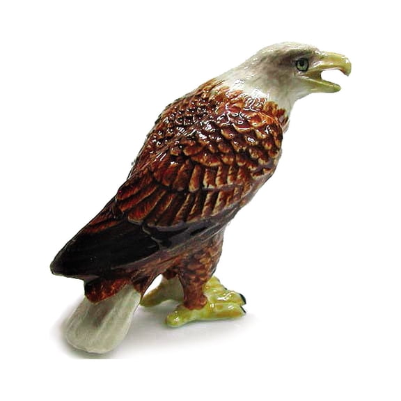 Northern Rose Brown Bald Eagle Bird Hand-painted - Home Decor Bird Birthday Gift Decorative Figurine - Miniature Porcelain Figurine