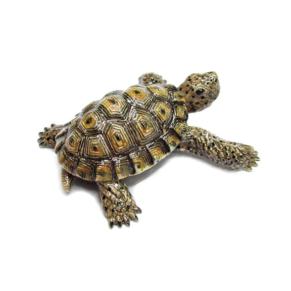 Northern Rose Brown Grass-eating Desert Tortoise - Hand-painted Home Decor Reptile Decorative Figurine - Miniature Porcelain Figurine