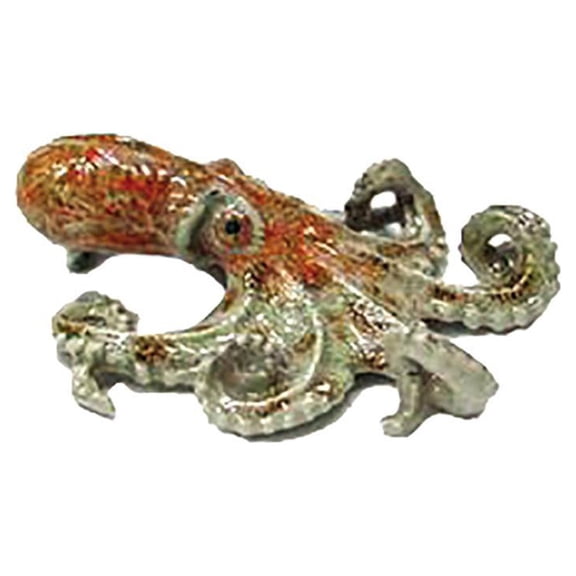 Northern Rose Brown Ocean Octopus Hand-painted - Home Decor Reptile Decorative Figurine - Miniature Porcelain Figurine