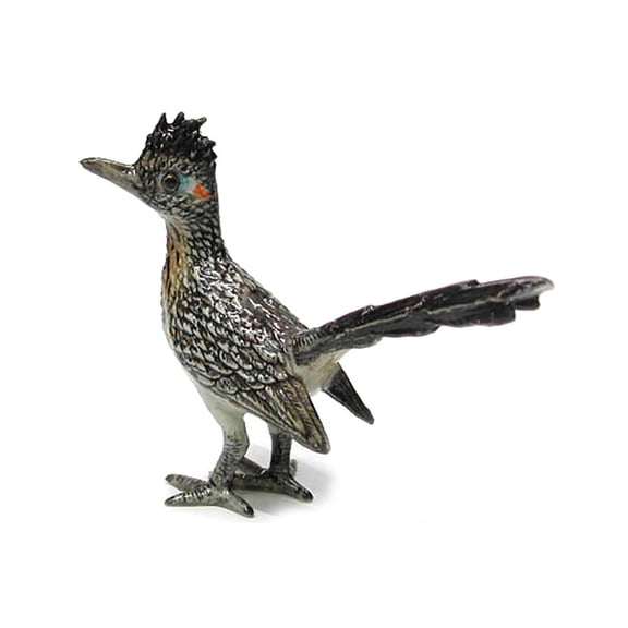 Northern Rose Gray Roadrunner Bird Hand-painted - Home Decor Bird Birthday Gift Decorative Figurine - Miniature Porcelain Figurine