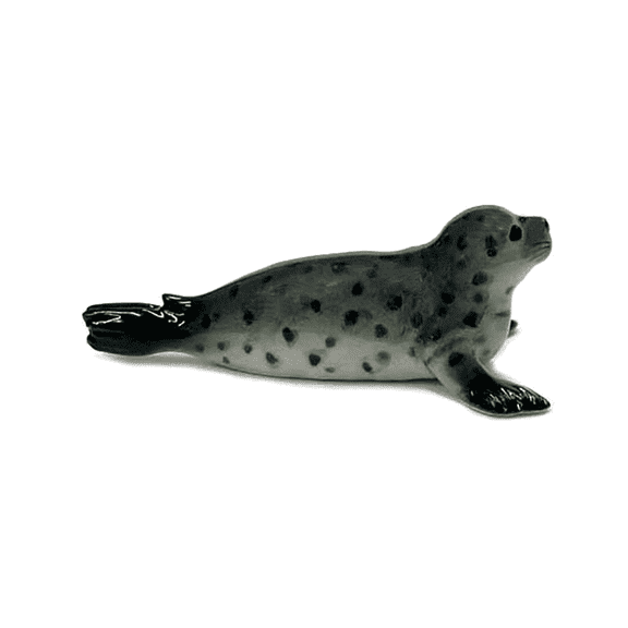 Northern Rose Harbor Seal Pup Walks Reptile - Hand-painted Home Decor Reptile Decorative Figurine - Miniature Porcelain Figurine
