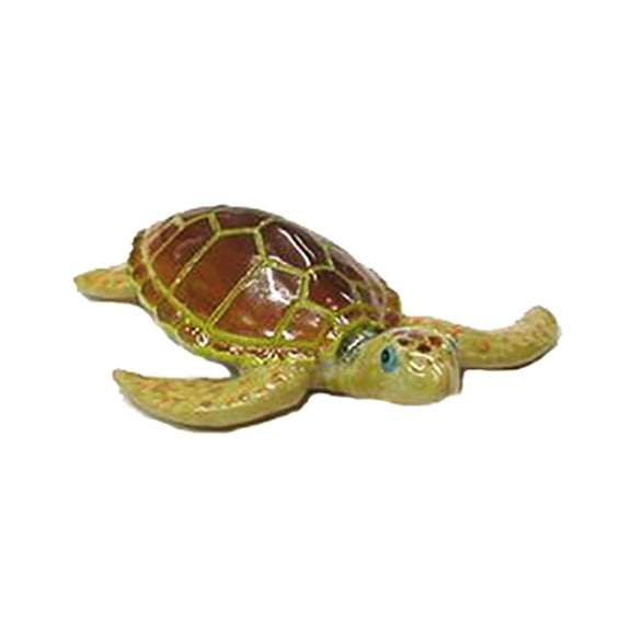 Northern Rose Loggerhead Sea Turtle Reptile - Hand-painted Home Decor Reptile Decorative Figurine - Miniature Porcelain Figurine