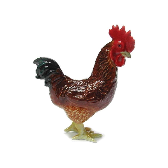 Rhode Island Red Rooster - miniature porcelain figurine