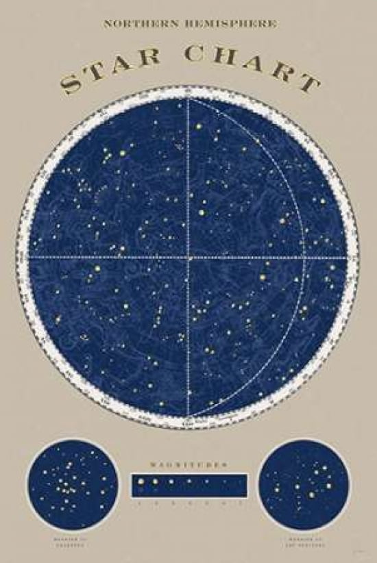 Northern Star Chart Canvas Art - Sue Schlabach (12 x 18)