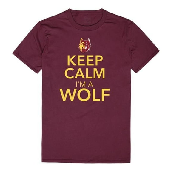 Northern State University Men Keep Calm T-Shirt, Maroon White - 2XL