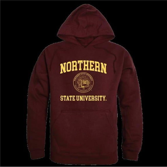 Northern State University Wolves Seal Hoodie, Maroon - Medium