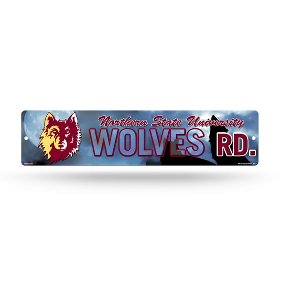 Northern State Wolves NCAA 16" Street Sign for garage, office or man cave