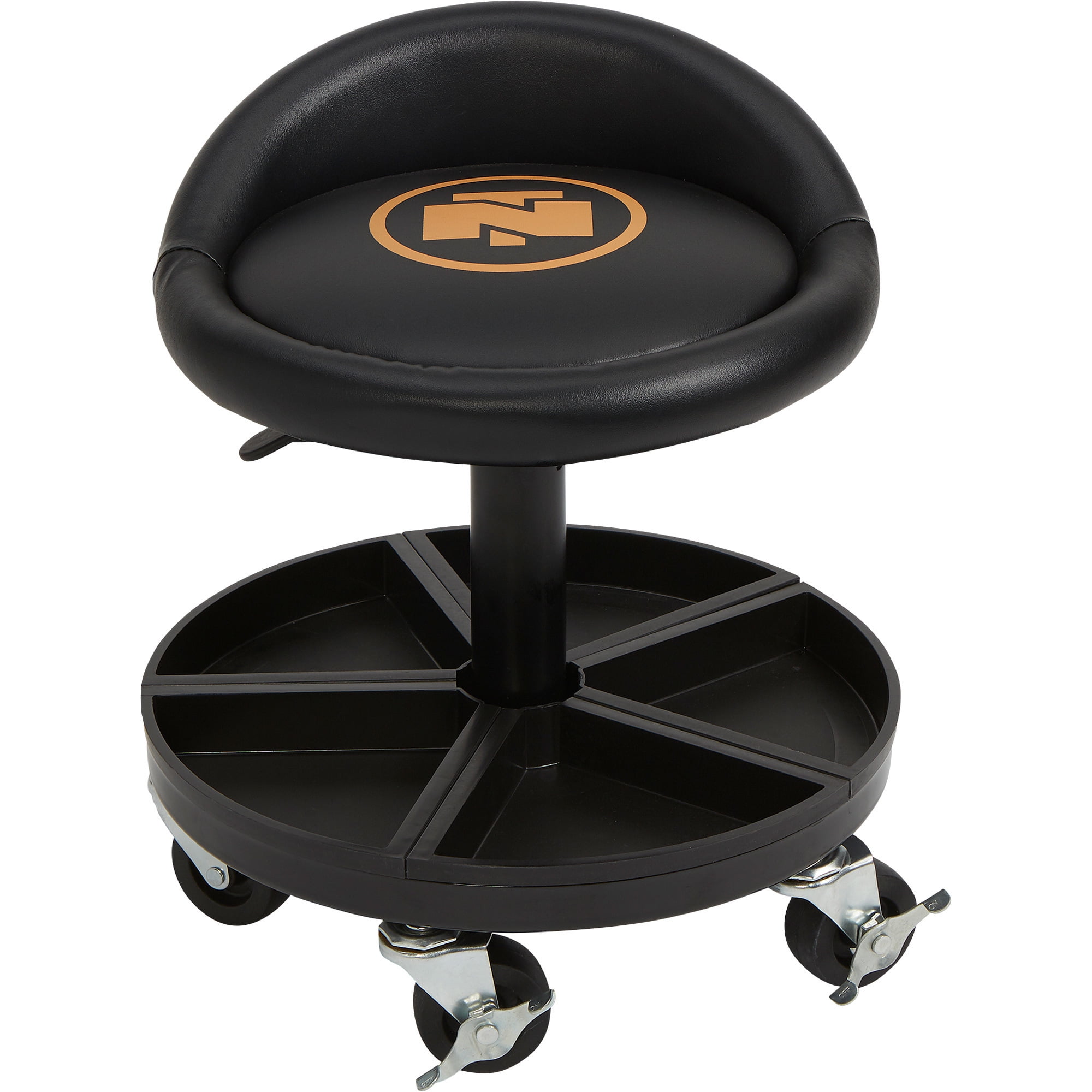 Northern Tool + Equipment 15-1/2in. XL Series Roller Seat with Tool Tray, Steel, 400-Lb. Capacity, 19-11/1624-13/32in. Seat Height