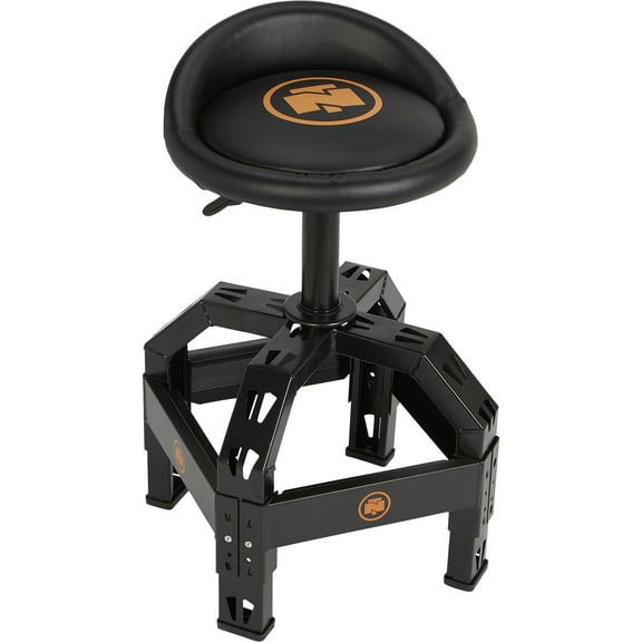 Northern Tool XL Series Oversized Adjustable Swivel Shop Stool with Backrest, Steel, 400-Lb. Capacity, 27 1/2 to 32in. Seat Height