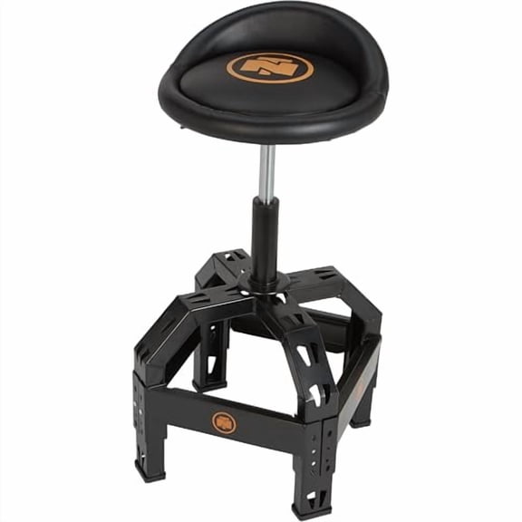 Northern Tool XL Series Oversized Adjustable Swivel Shop Stool with Backrest - Steel, 400-Lb. Capacity, 27 1/2 to 32in. Seat Height