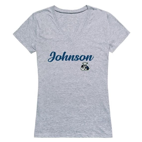 Northern Vermont University Badgers Women Script Short Sleeve T-Shirt, Heather Grey - Small