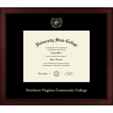 Northern Virginia Community College Diploma Frame, Document Size 9" x 7"