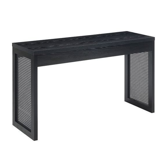 Northfield Weave Hall Console Table/Desk in Black Wood Finish