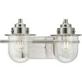 thumbnail image 1 of Northlake Collection Two-Light Brushed Nickel Clear Glass Transitional Bath Light, 1 of 14