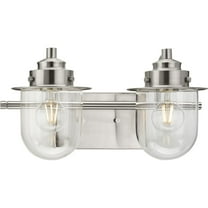 Northlake Collection Two-Light Brushed Nickel Clear Glass Transitional Bath Light