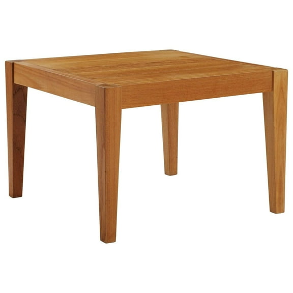 Modway Northlake Outdoor Patio Premium Grade A Teak Wood Side Table in Natural