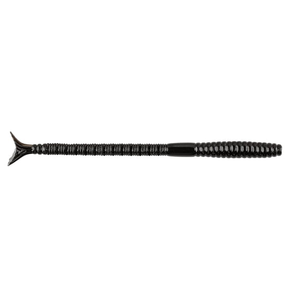 Northland Tackle Eye Candy Nightcrawler Floating 6" Soft Plastic Worm Lure for Walleye Fishing, 5 Baits Per Pack, Black