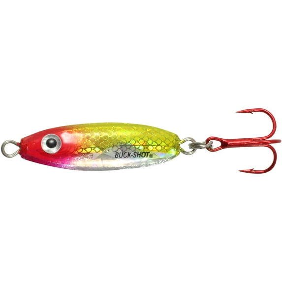 Northland Fishing Tackle Buck-Shot Ice Fishing Rattle Spoon, Clown, 1/8 Oz, 1/Cd