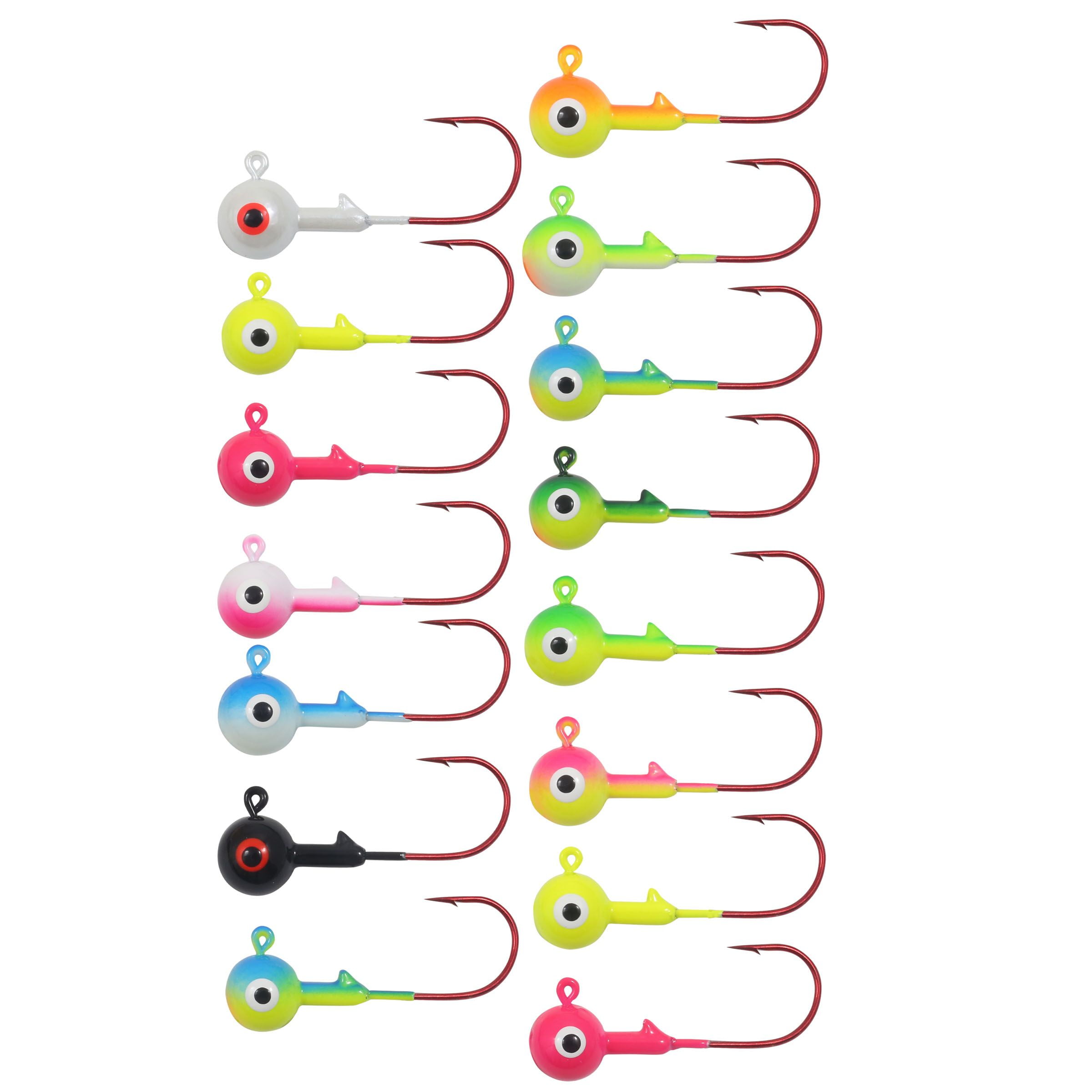 Northland Fishing Tackle Gum-Ball Jig for Panfish, Walleye, Bass, and Trout, Assorted, 1/32 Oz, 15/Card