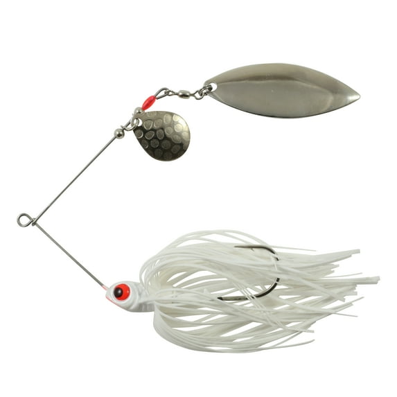 Northland Tackle Reed Runner Tandem Spin - Premium Spinner Baits For Freshwater - Lures For Bass, Pike, And Musky, White Shad, 3/8 Oz