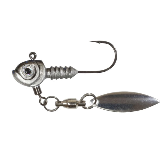 Northland Fishing Tackle Smeltinator Underspin Jig Head, Premium Bass Fishing Bladed Jig for Swimbaits & Plastics, 1 Pack - 1/2 Oz, Ralph's Smoke, 2/0 Hook