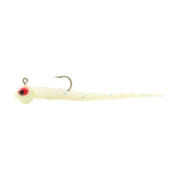 Northland Tackle Impulse Rigged Blood Worm, Jig and Tail, Freshwater, Glo White